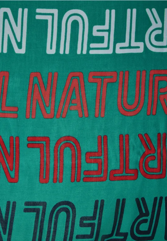 Sjaal met wording-print smaragd green