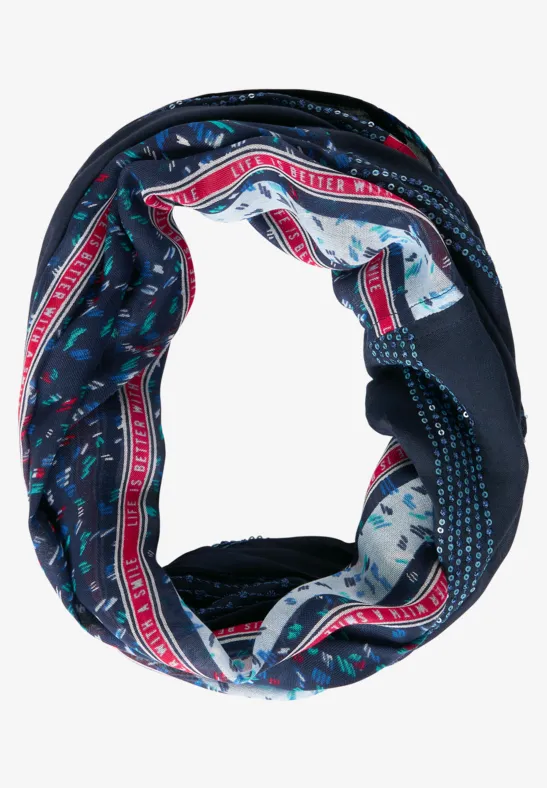Écharpe loop à paillettes deep blue