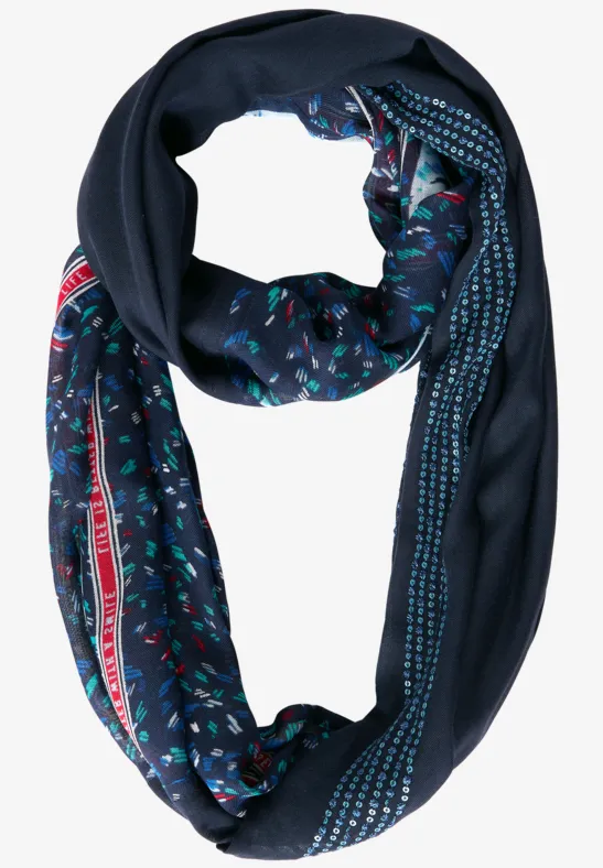 Écharpe loop à paillettes deep blue