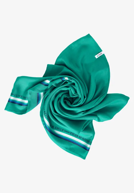 Ronde sjaal met gestreept detail smaragd green
