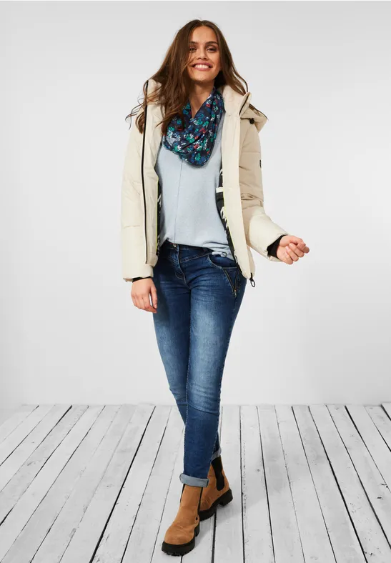 Ronde sjaal met print deep blue