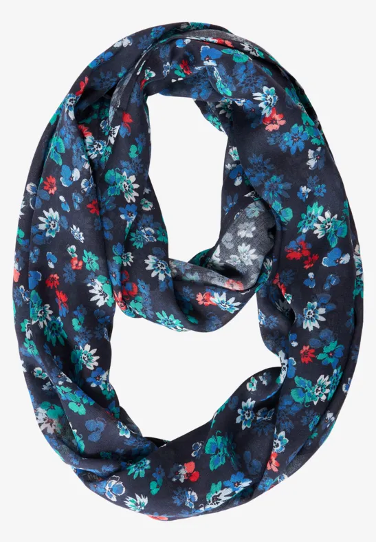Ronde sjaal met print deep blue
