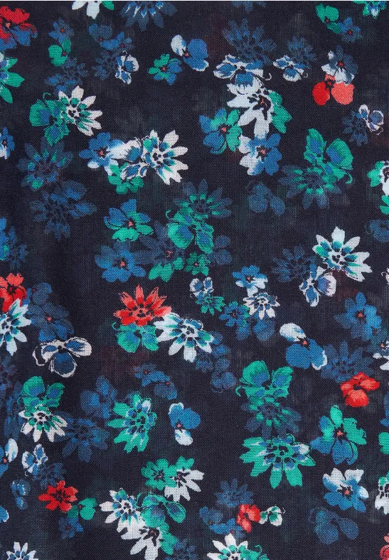 Ronde sjaal met print deep blue