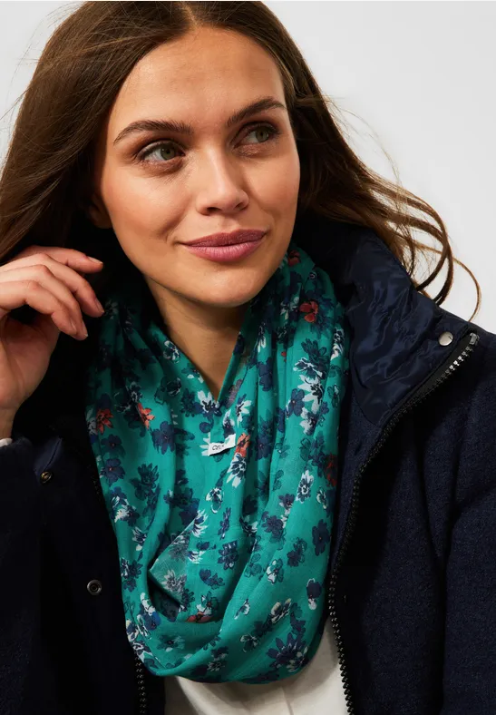 Ronde sjaal met print smaragd green