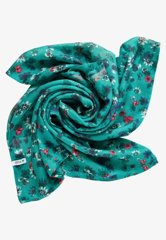 Ronde sjaal met print smaragd green