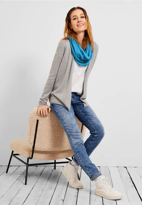 Basic ronde sjaal in effen kleur club blue