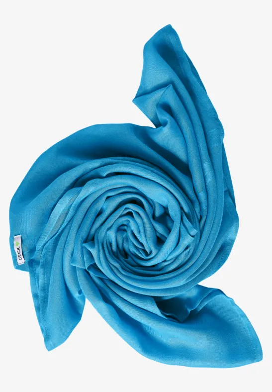 Basic ronde sjaal in effen kleur club blue