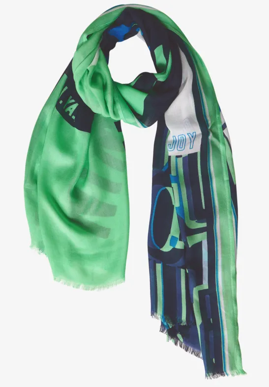 Colorblock Print Schal smash green