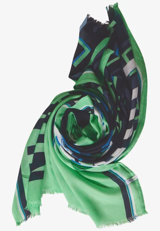 Colorblock Print Schal smash green