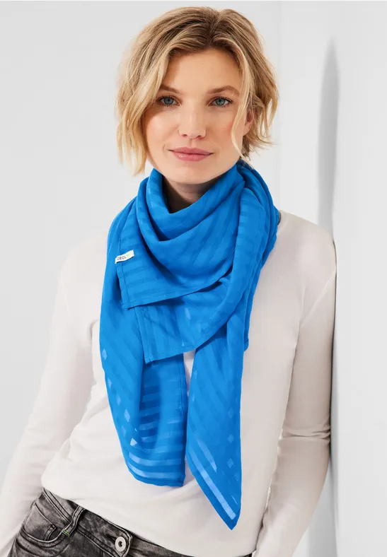 Zachte halsdoek met strepen club blue