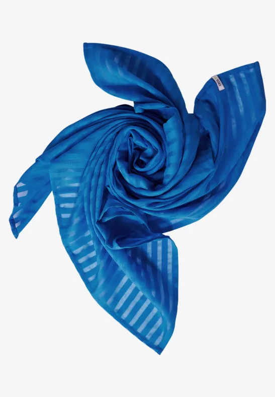 Zachte halsdoek met strepen club blue