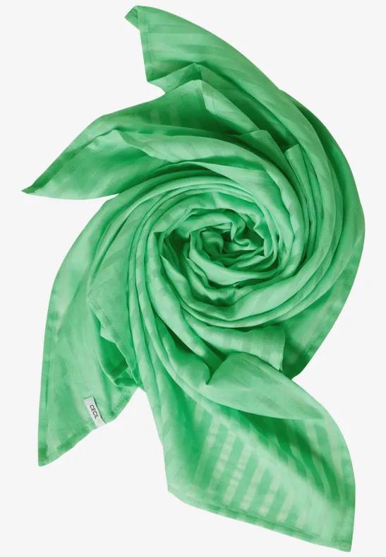 Zachte halsdoek met strepen smash green