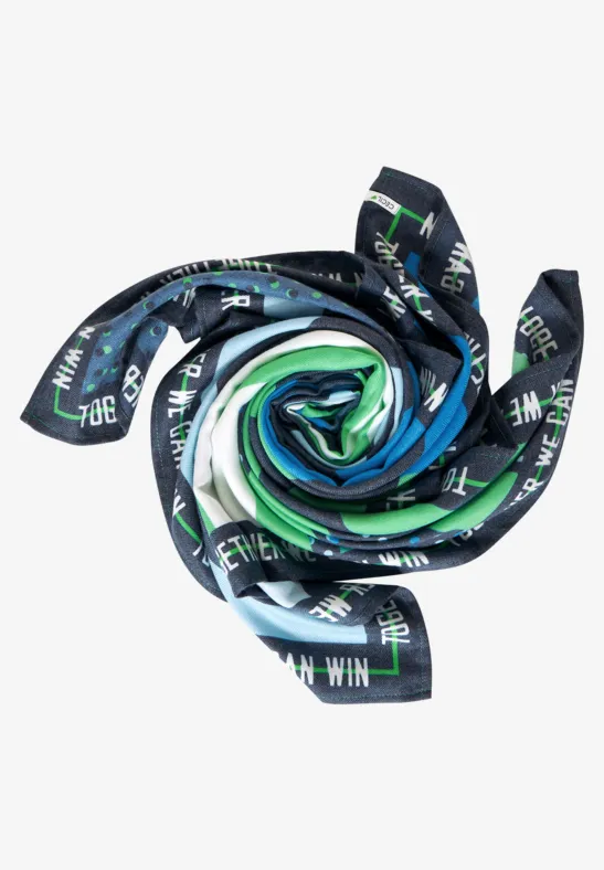 Foulard doux imprimé deep blue