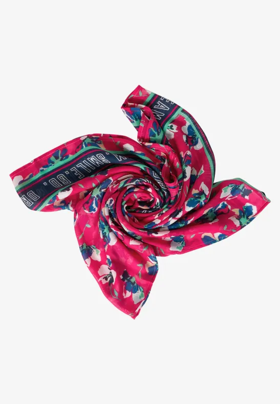 Ronde sjaal met bloemenprint fresh pink