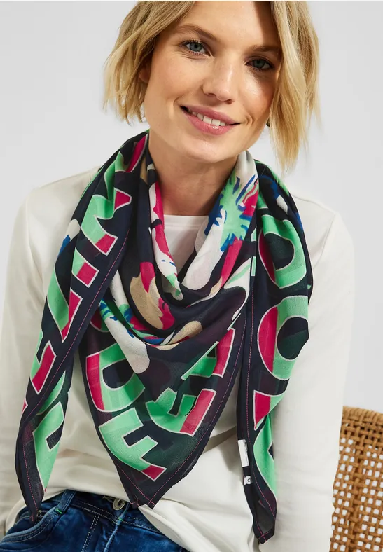 Halsdoek met print deep blue