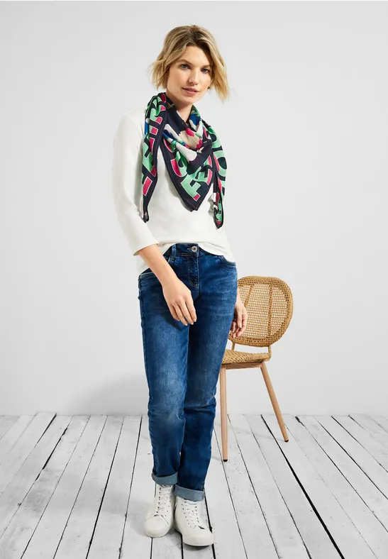 Halsdoek met print deep blue