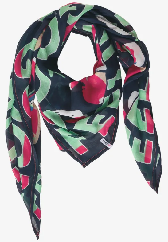 Halsdoek met print deep blue
