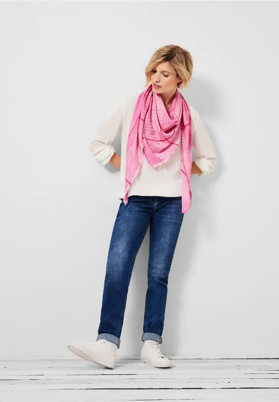 Halsdoek met ruitpatroon soft pink