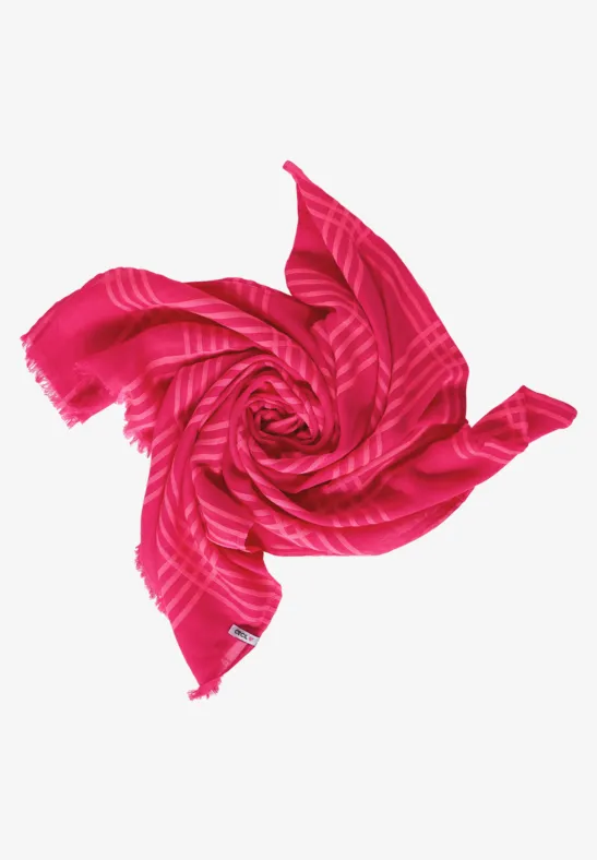 Ruiten sjaal met franjes fresh pink