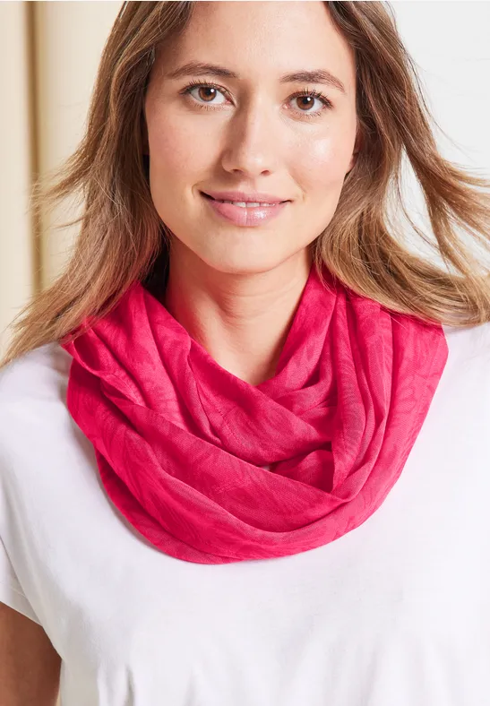 Ronde sjaal met ton-sur-ton print strawberry red