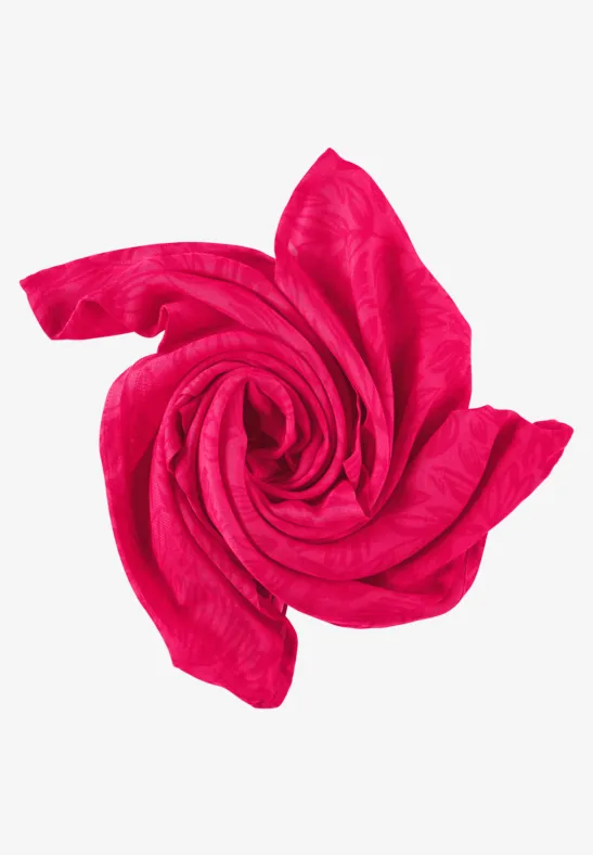 Ronde sjaal met ton-sur-ton print strawberry red