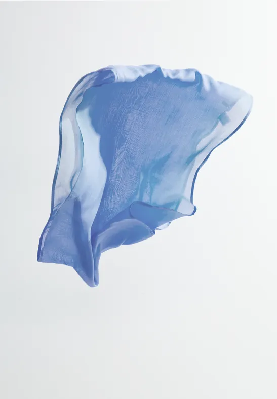 Ronde sjaal in effen kleur water blue