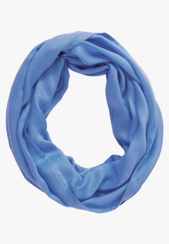 Ronde sjaal in effen kleur water blue