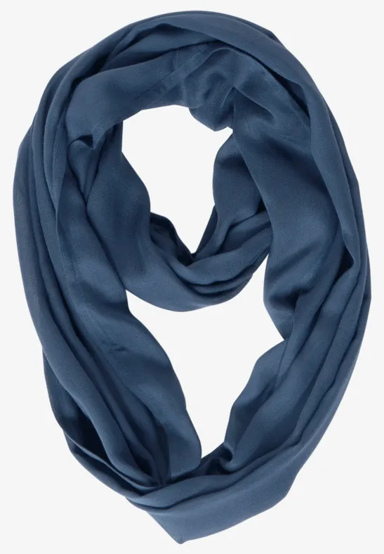 Ronde sjaal in effen kleur casual denim blue