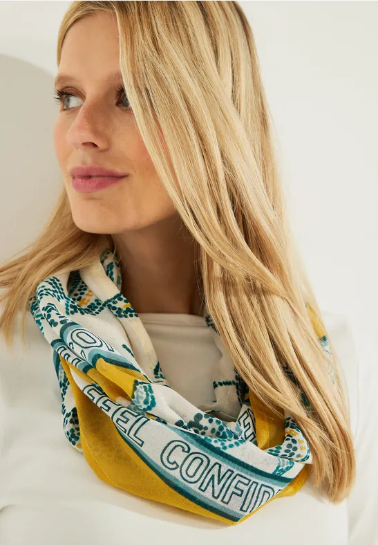 Snood avec imprimé milky beige