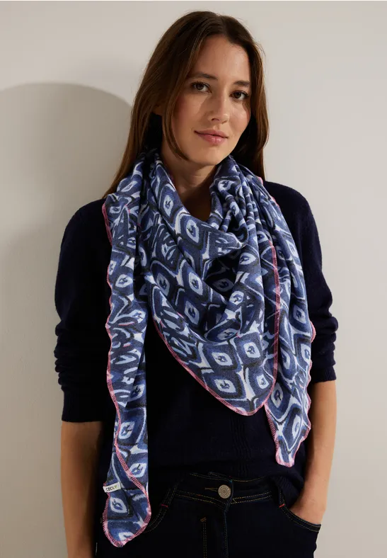 Cosy halsdoek met print night sky blue