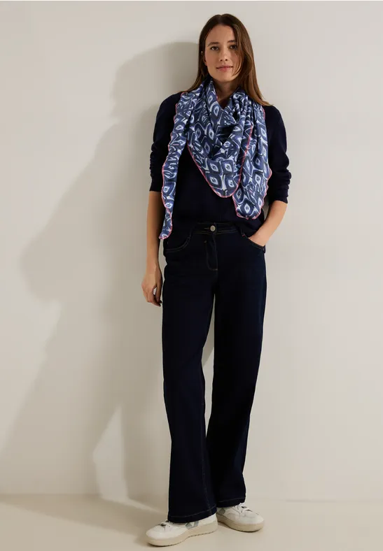 Cosy halsdoek met print night sky blue