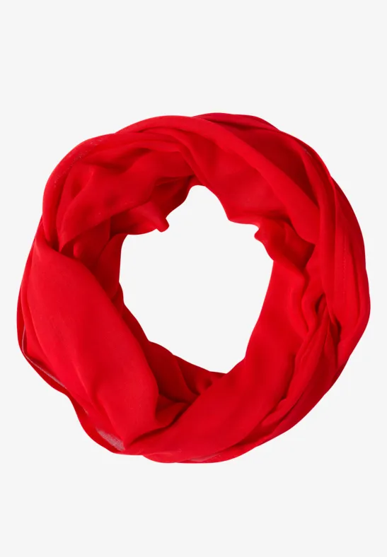Loop Schal in Unifarbe fiery red