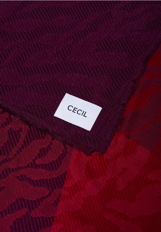 Tuch mit Zebramuster beaujolais red