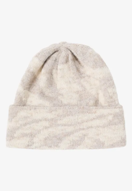 Beanie mit Zebramuster desert beige melange