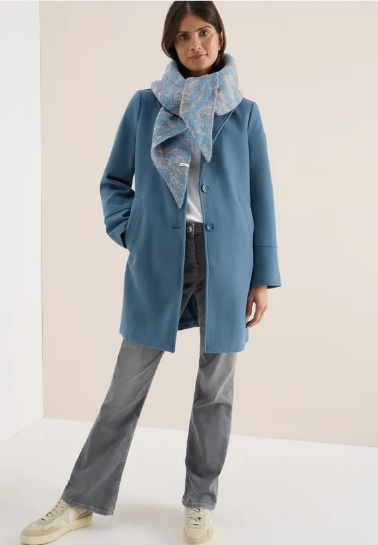 Dreieckstuch mit Zebramuster moonstone blue melange