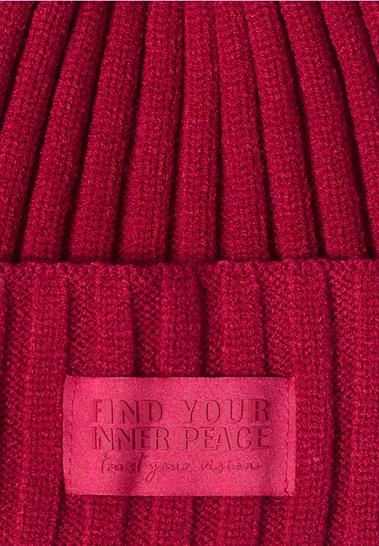 Strickmütze in Unifarbe beaujolais red