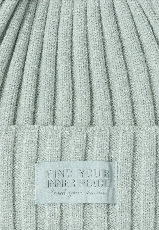 Strickmütze in Unifarbe smoke salvia
