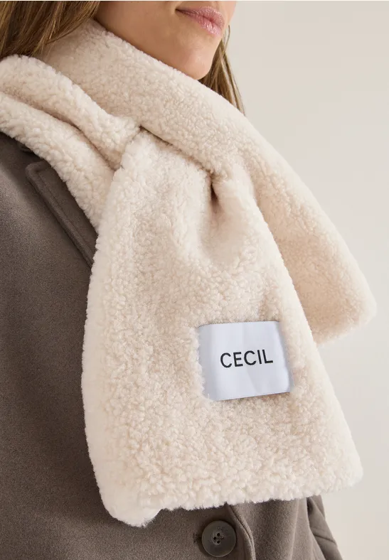 Pluszowy szalik teddy vanilla white