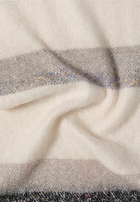 Gestreepte sjaal cloudy silver melange
