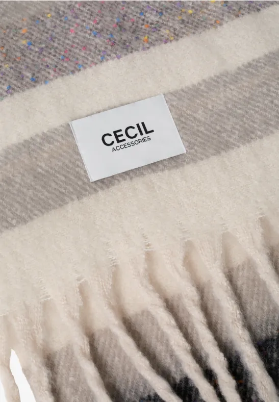 Gestreepte sjaal cloudy silver melange