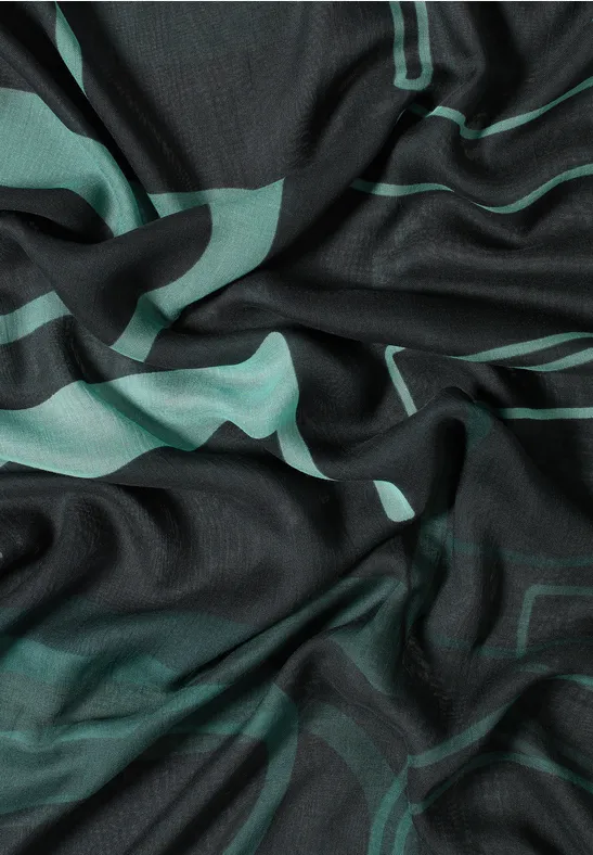 Foulard à motifs ink green