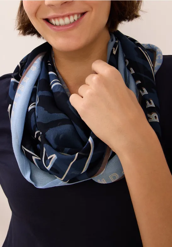 Gemusterter Loop Schal urban dark blue