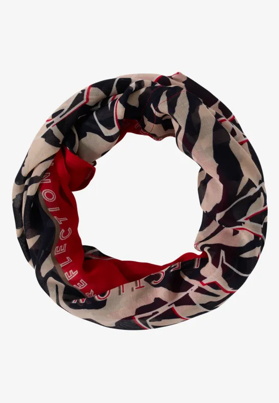 Gemusterter Loop Schal fiery red