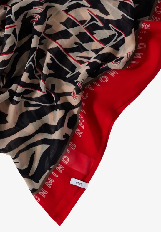 Gemusterter Loop Schal fiery red