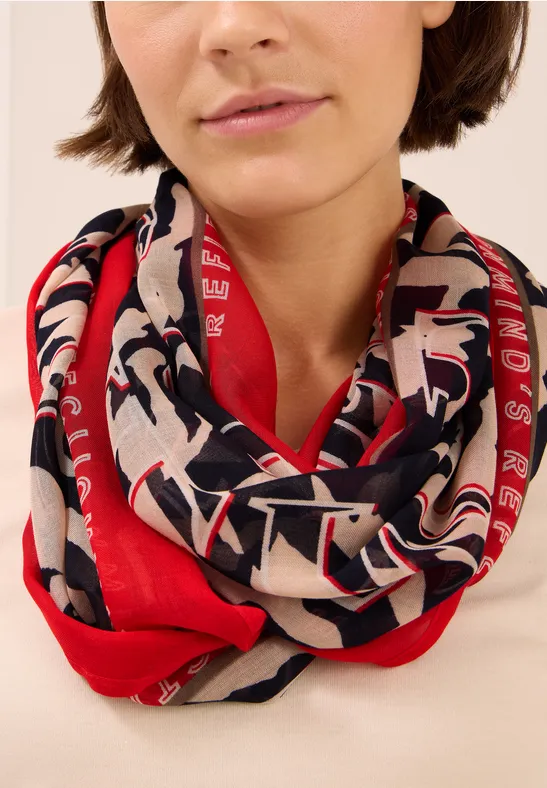 Gemusterter Loop Schal fiery red