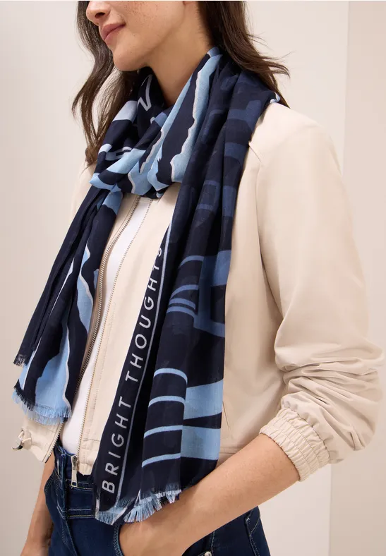 Gemusterter Schal urban dark blue