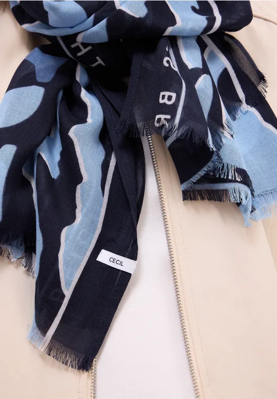 Gemusterter Schal urban dark blue