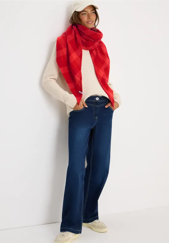 Kariertes Dreieckstuch fiery red
