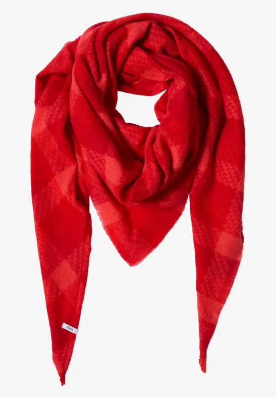 Kariertes Dreieckstuch fiery red