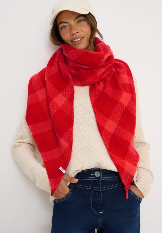 Kariertes Dreieckstuch fiery red